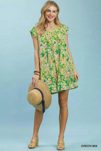 Umgee Tropical Floral Flutter Sleeve Swing Dress 100100414241454 57 Affordable Fashion Under $100 Jerry's Apparel 