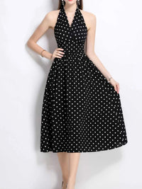 Polka Dot Halter Neck Midi Dress 100100546972272 69 Affordable Fashion Under $100 Jerry's Apparel 