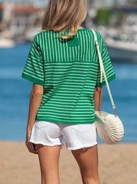 Striped Short Sleeve Relaxed-Fit T-Shirt 100100681651130 29 Affordable Fashion Under $100 Jerry's Apparel 