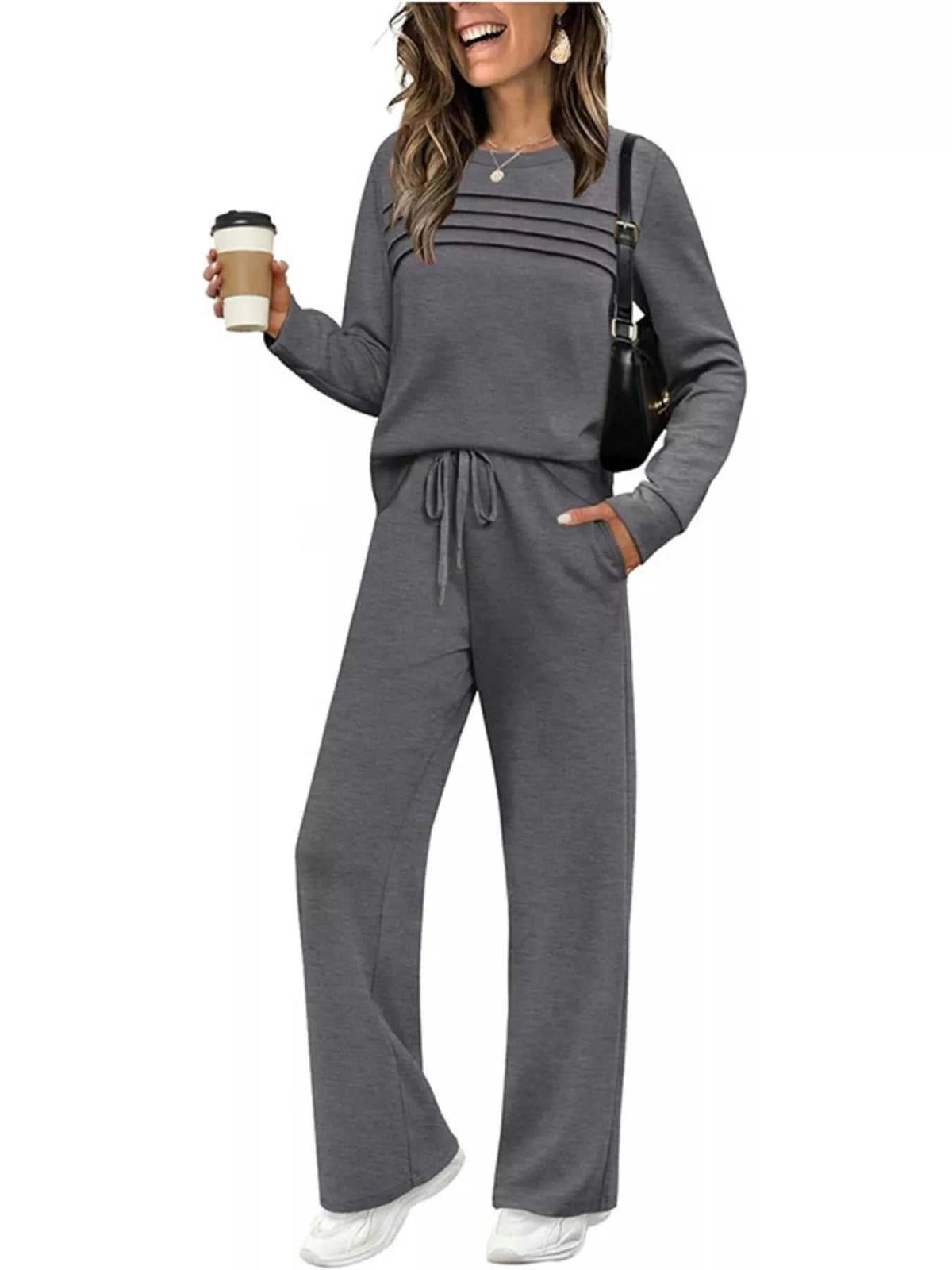 Full Size Casual Long Sleeve Crewneck Top and Drawstring Pants Set Plus Size 100100096071791 46 Affordable Fashion Under $100 Jerry's Apparel 