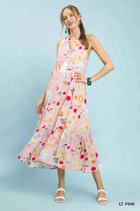 Umgee Abstract Print Tiered Halter Midi Dress 100100096161442 66 Affordable Fashion Under $100 Jerry's Apparel 
