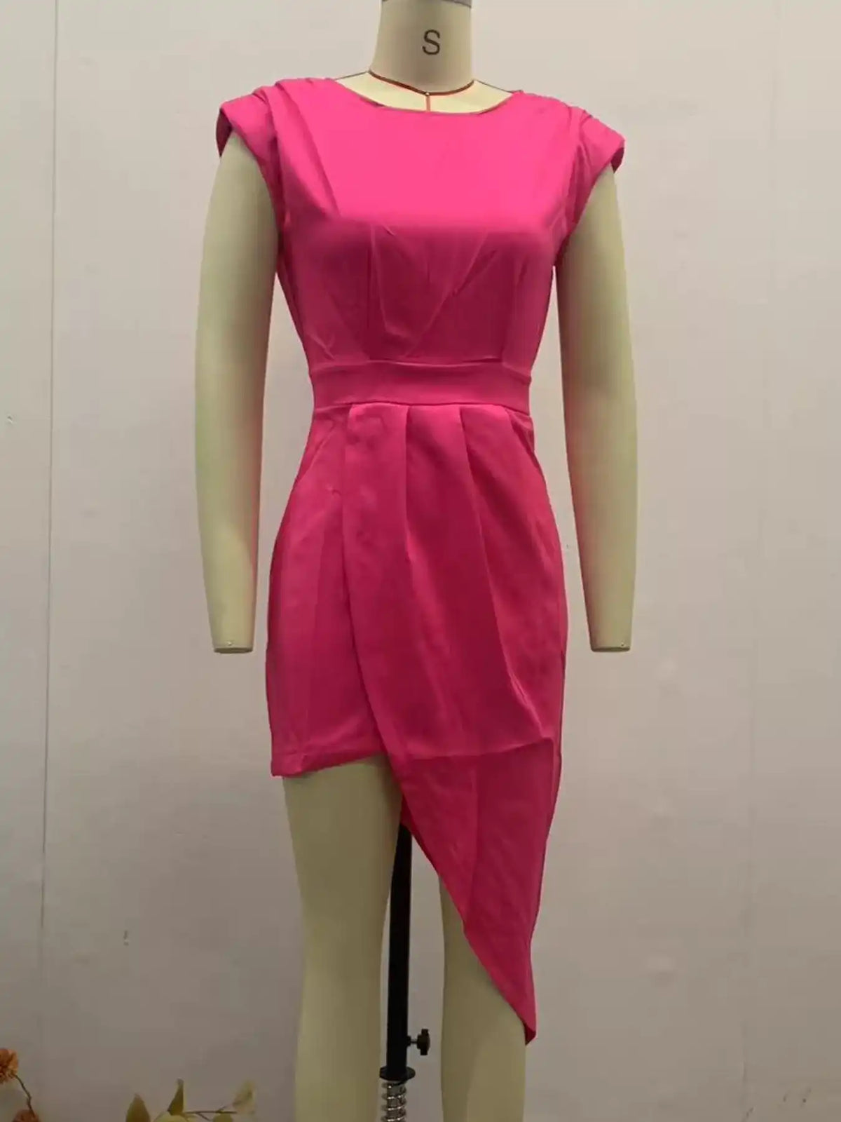 Full Size Elegant Asymmetrical Backless Pleated Dress Plus Size 101001993790464 70 Affordable Fashion Under $100 Jerry's Apparel 