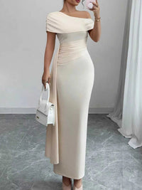 One-Shoulder Ruched Maxi Dress 100100331278451 36 Seasonal Fashion Collections Jerry's Apparel 