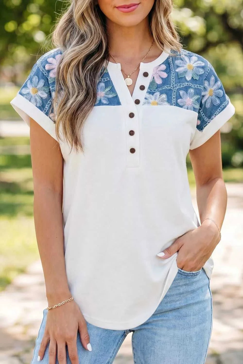 Floral Short Sleeve T-Shirt 100100614801878 27 Affordable Fashion Under $100 Jerry's Apparel 