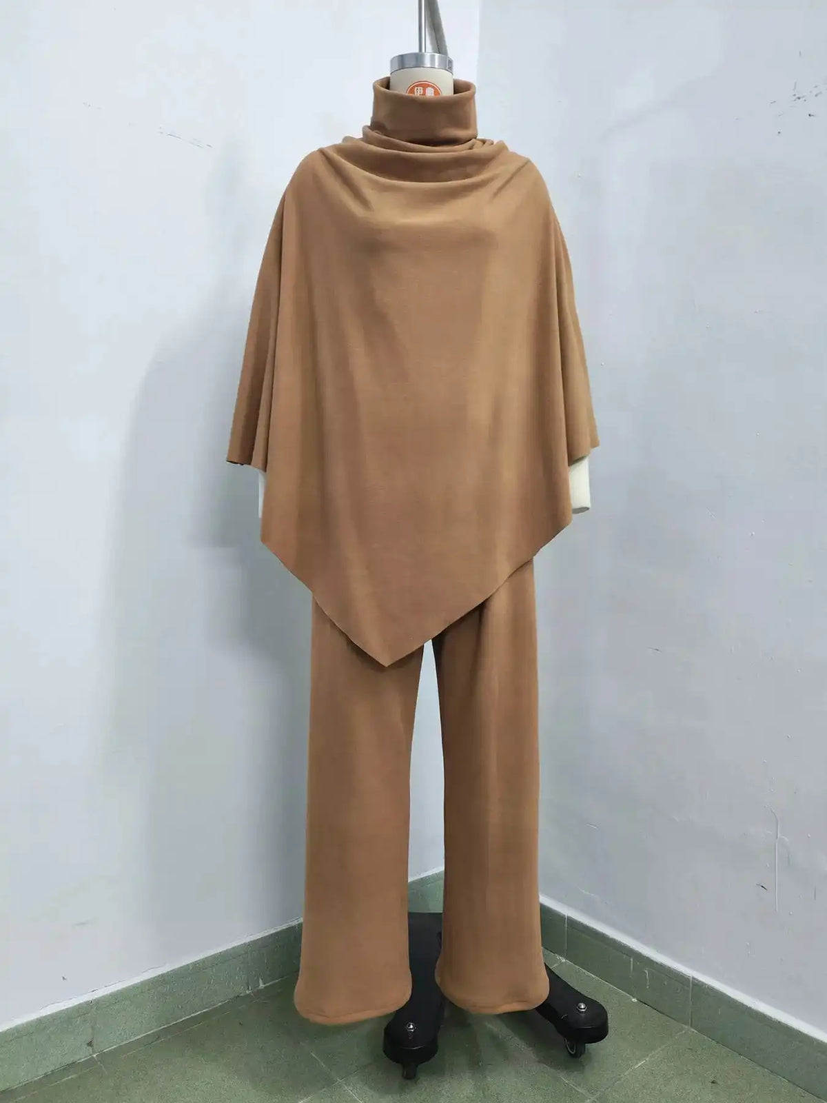 Full Size Turtleneck Poncho and Wide-Leg Pants Set Plus Size 101002605950123 65 Gifts for Her Jerry's Apparel 