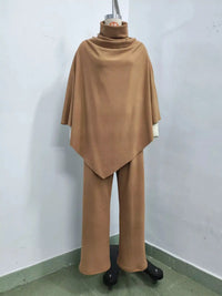 Full Size Turtleneck Poncho and Wide-Leg Pants Set Plus Size 101002605950123 65 Gifts for Her Jerry's Apparel 