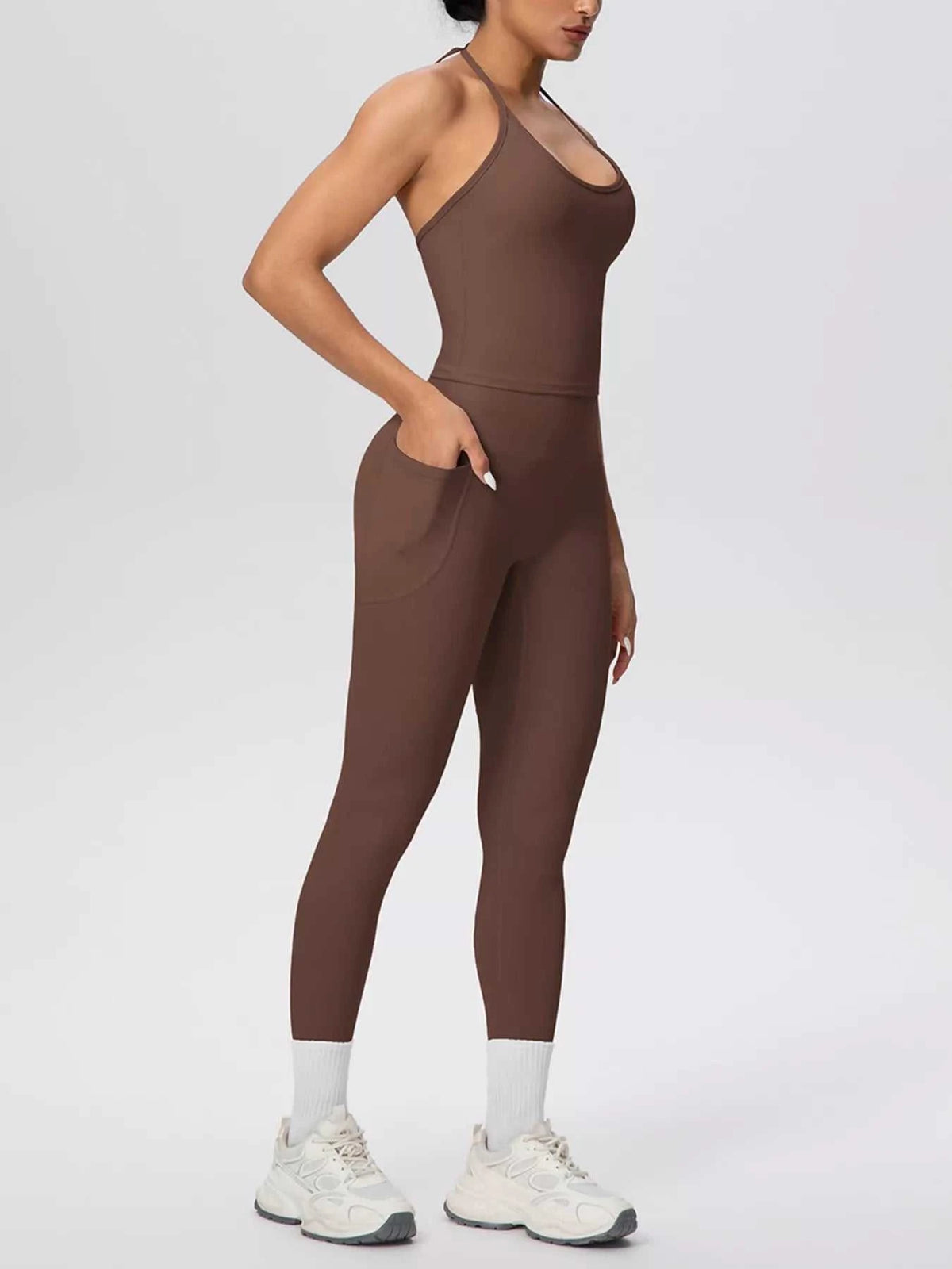 Halter Neck Cami and High-Waisted Leggings Active Set 101006856970414 89 Affordable Fashion Under $100 Jerry's Apparel 