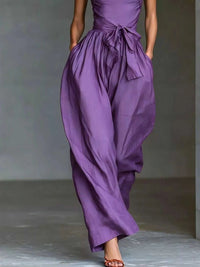 Halter Neck Wide-Leg Jumpsuit with Waist-Tie Detail 101001566820821 48 Affordable Fashion Under $100 Jerry's Apparel 