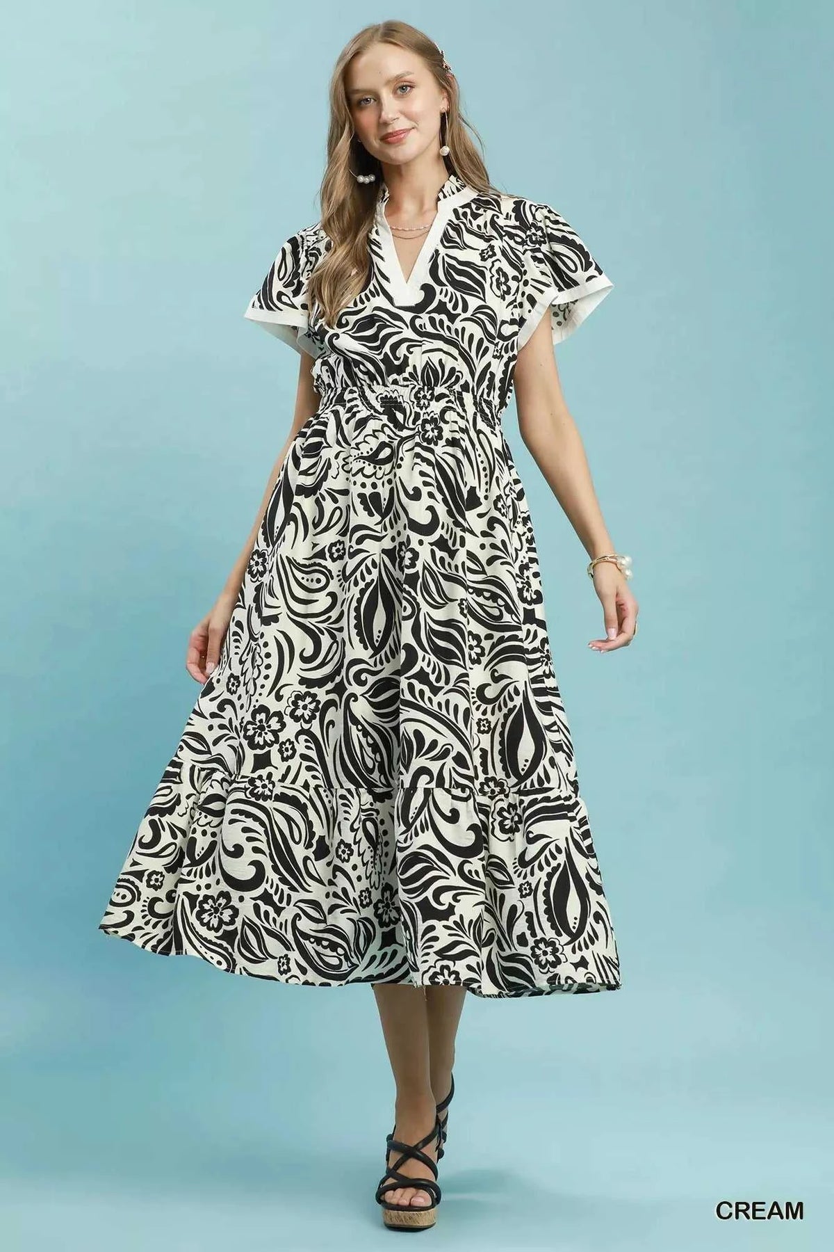 Umgee Paisley Print Midi Dress with Side Pockets 100100458981852 62 Affordable Fashion Under $100 Jerry's Apparel 