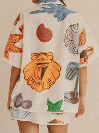 Button Up Short Sleeve Shirt and Shorts Set