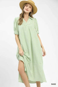 Umgee Gingham Midi Dress with Side Pockets 100100989521688 60 Affordable Fashion Under $100 Jerry's Apparel 