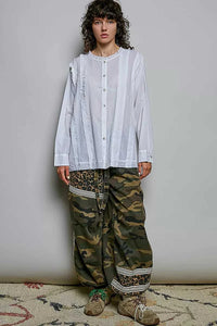 POL Lightweight Ruffle Trim Round Neck Woven Shirt 100100795961702 61 Affordable Fashion Under $100 Jerry's Apparel 