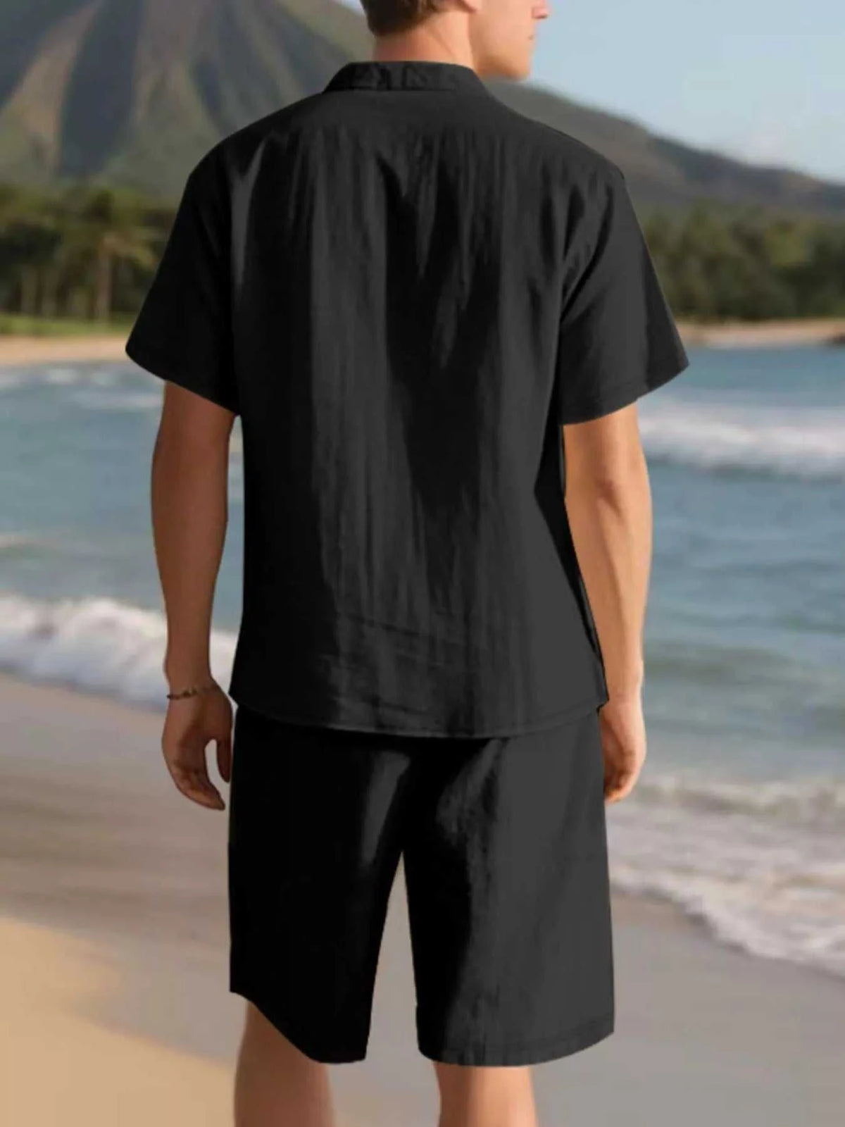 Men's Full Size Casual Button Up Shirt and Shorts Set Plus Size 100400482056628 44 Affordable Fashion Under $100 Jerry's Apparel 