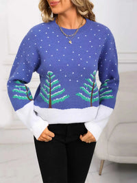 Tree Pattern Round Neck Sweater 100100194825917 46 Affordable Fashion Under $100 Jerry's Apparel 
