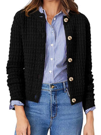 Textured Knit Button-Front Cardigan 100100626365347 44 Affordable Fashion Under $100 Jerry's Apparel 