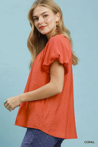Umgee Gathered V-Neck Top 100100898521478 49 Affordable Fashion Under $100 Jerry's Apparel 