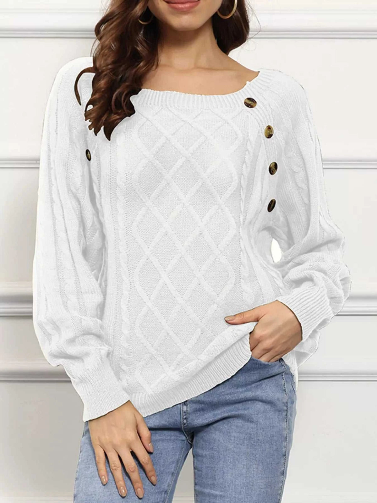 Cable Knit Boat Neck Sweater 100100241299521 36 Affordable Fashion Under $100 Jerry's Apparel 