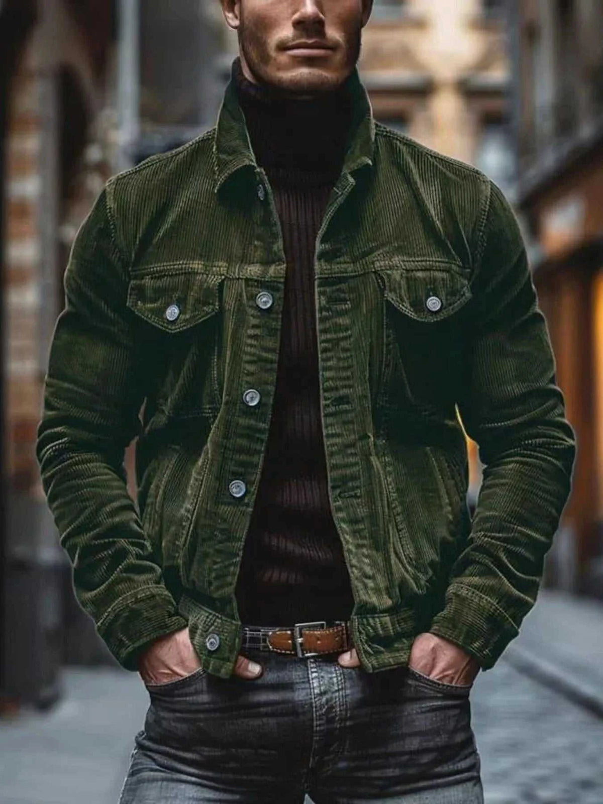 Men's Full Size Corduroy Button-Down Jacket Plus Size 100400366501040 58 Affordable Fashion Under $100 Jerry's Apparel 