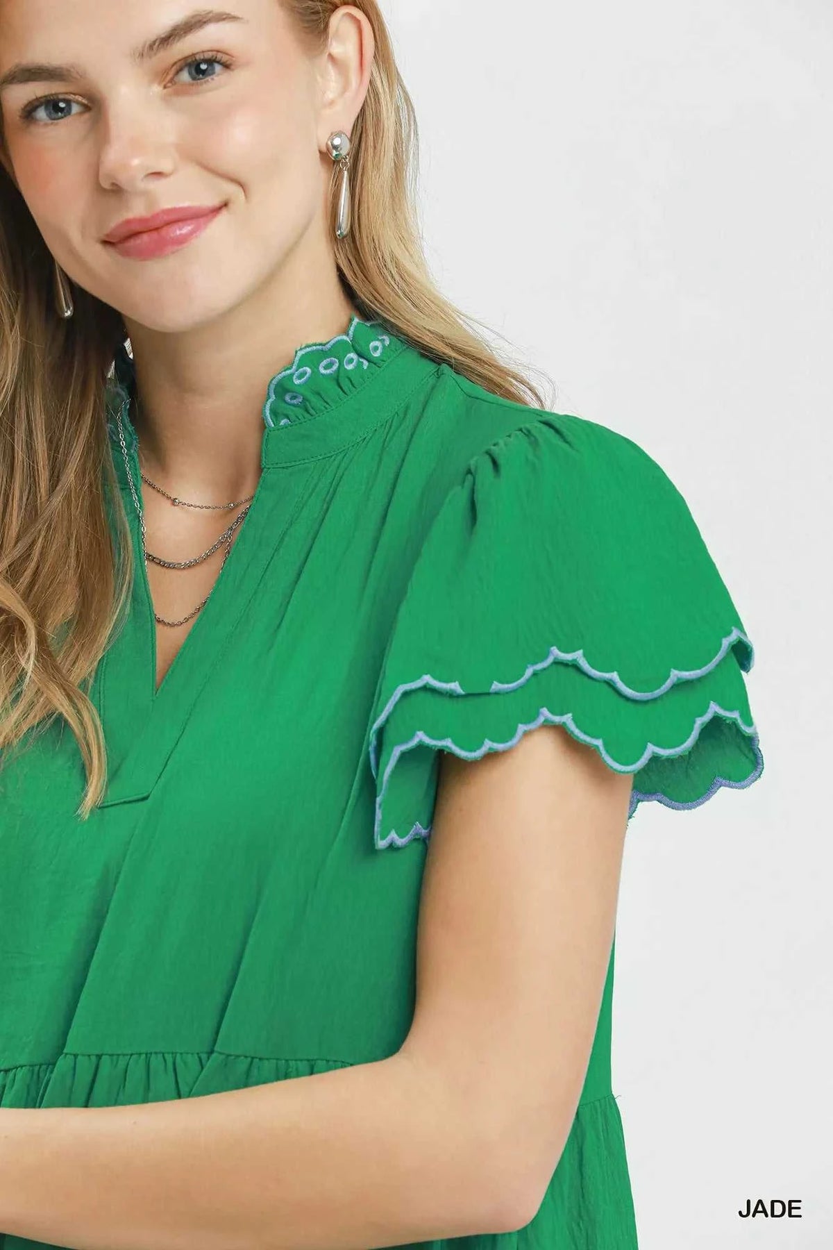 Umgee Scallop Flutter Sleeve Tiered Mini Dress 100100837491408 62 Affordable Fashion Under $100 Jerry's Apparel 