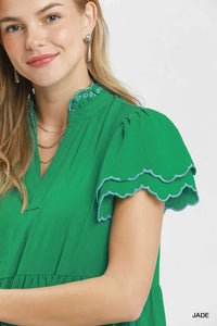 Umgee Scallop Flutter Sleeve Tiered Mini Dress 100100837491408 62 Affordable Fashion Under $100 Jerry's Apparel 
