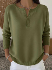 Full Size Button Detail Ribbed Knit Sweater Plus Size 101002670743081 41 Affordable Fashion Under $100 Jerry's Apparel 