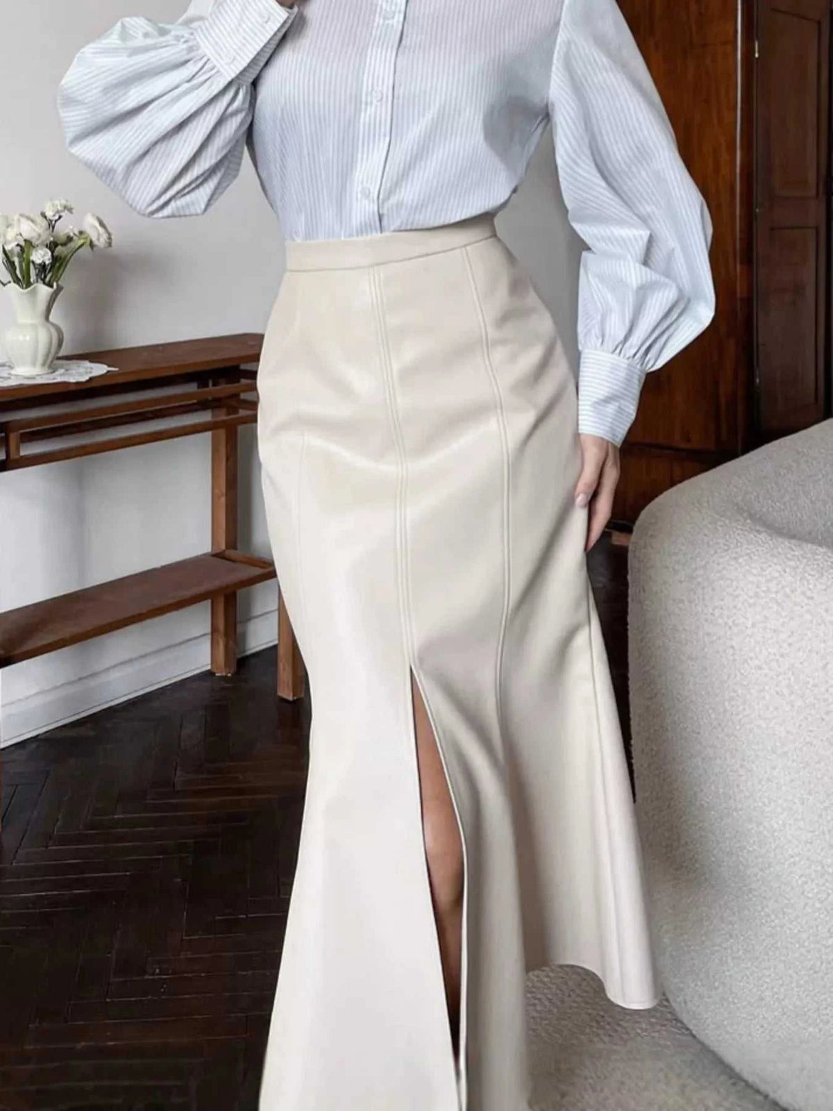 Slit Mermaid Midi Skirt 100100884632830 49 Affordable Fashion Under $100 Jerry's Apparel 