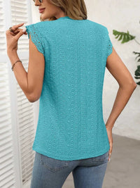 Lace Detail Round Neck Cap Sleeve Top 100100379894943 24 Affordable Fashion Under $100 Jerry's Apparel 
