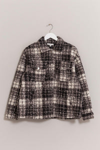 HYFVE Plaid Button Up Boucle Jacket