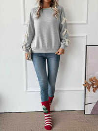 Bowknot Sleeve Round Neck Sweatshirt 100100401151060 31 Affordable Fashion Under $100 Jerry's Apparel 