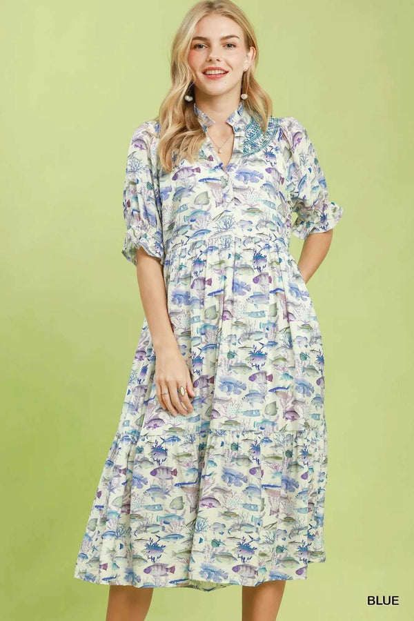 Umgee Print Tiered Midi Dress 100100265961941 66 Affordable Fashion Under $100 Jerry's Apparel 