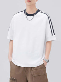 Men's Plus Size Striped Trim Casual T-Shirt 100400623701852 45 Affordable Fashion Under $100 Jerry's Apparel 