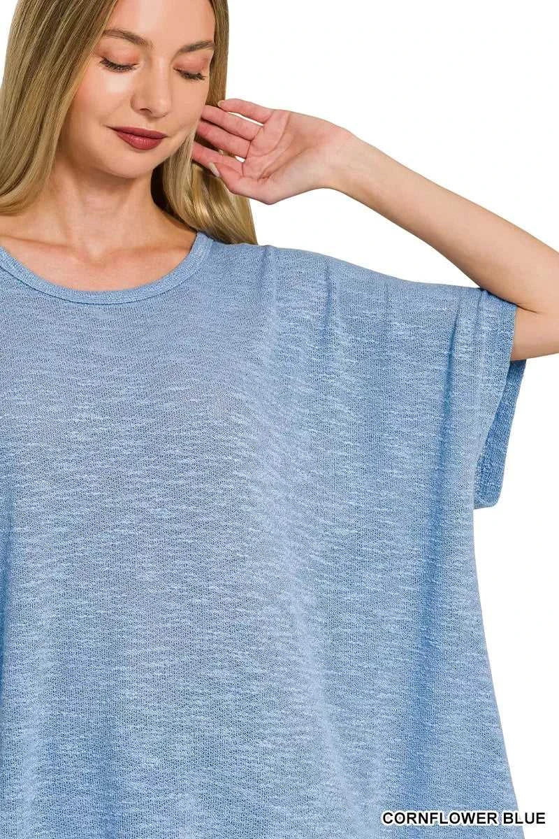 Zenana Oversized Slub Hacci Top 100100515322041 21 Jerry's Apparel 