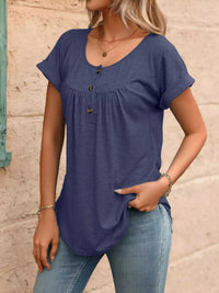 Casual Button Detail Henley T-Shirt 100100202602054 28 Affordable Fashion Under $100 Jerry's Apparel 