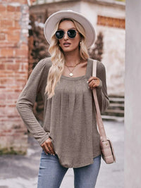Square Neck Long Sleeve T-Shirt 100100618971989 31 Affordable Fashion Under $100 Jerry's Apparel 