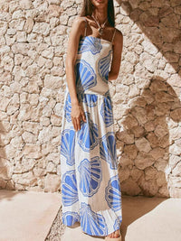 Seashell Print Maxi Cami Dress