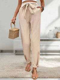 Perfee Tied High Waist Pants 100100108031824 32 Seasonal Fashion Collections Jerry's Apparel 