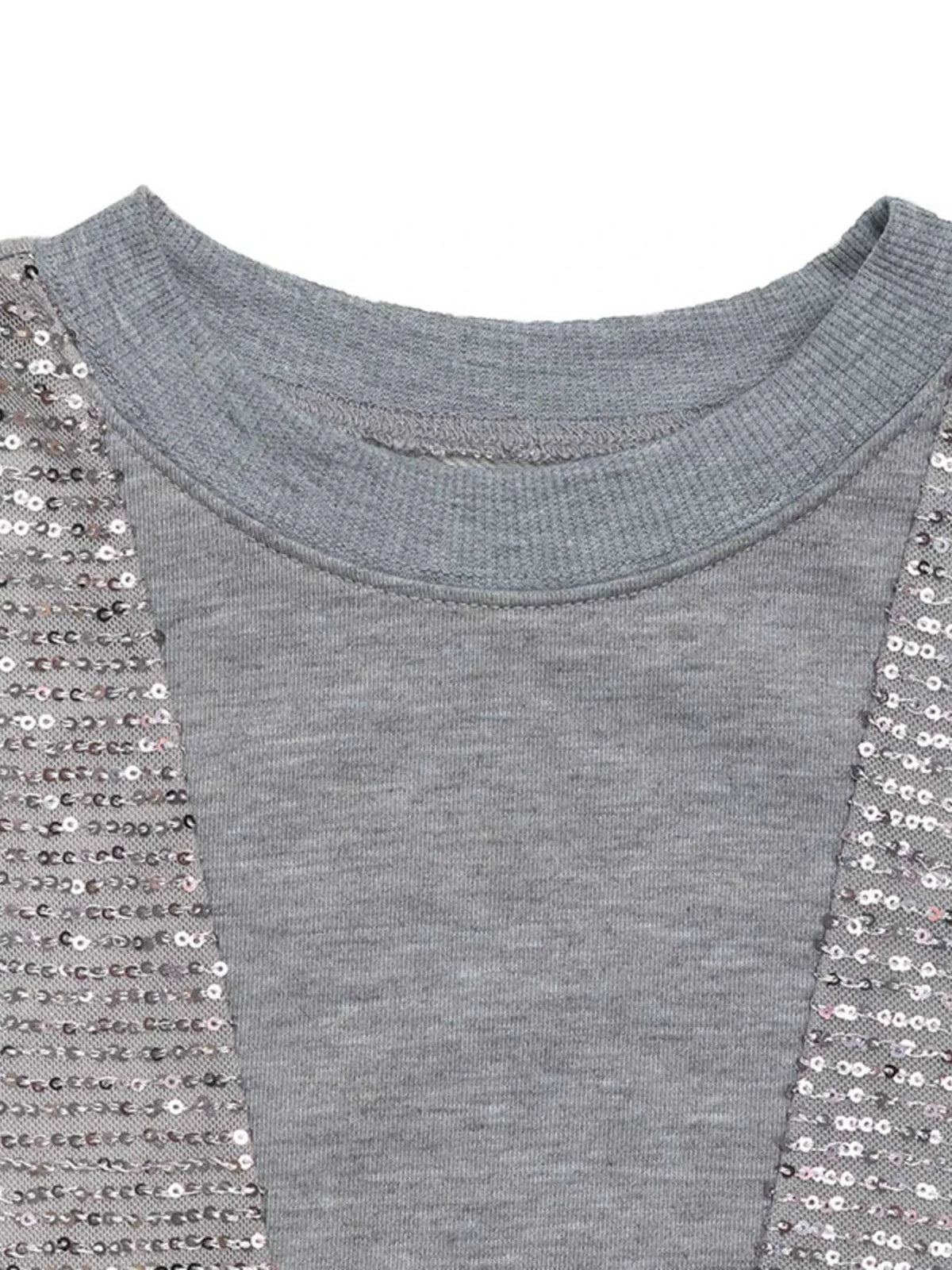 Sequin Round Neck Dropped Shoulder Sweatshirt 100100512268059 32 Affordable Fashion Under $100 Jerry's Apparel 