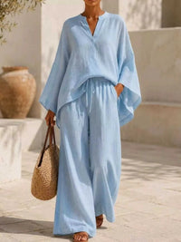 Full Size Loose Fit Top and Wide-Leg Pants Set Plus Size 101001296470286 42 Affordable Fashion Under $100 Jerry's Apparel 