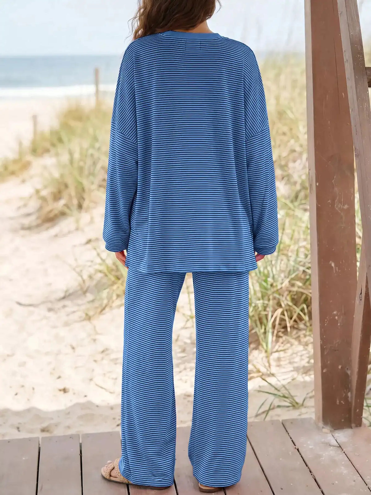 Striped Long Sleeve Top and Pants Set 101001715551827 81 Affordable Fashion Under $100 Jerry's Apparel 