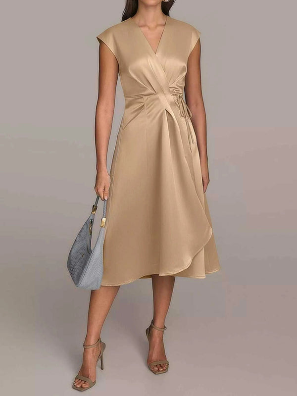Satin Wrap Midi Dress with Pockets 100100281166734 42 Affordable Fashion Under $100 Jerry's Apparel 