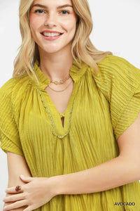 Umgee Tiered Ruffle Sleeve Textured Mini Dress 100100470761026 57 Affordable Fashion Under $100 Jerry's Apparel 