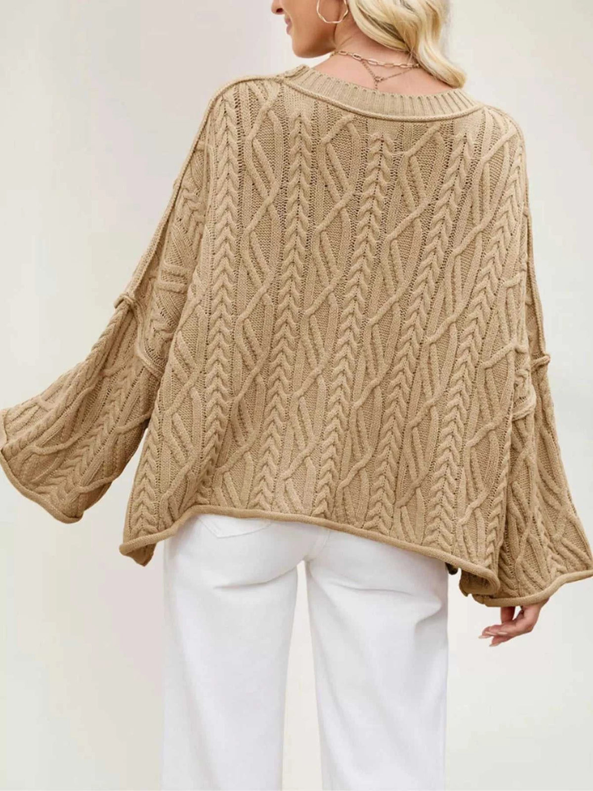 Cozy Cable Knit Drop Shoulder Oversize Sweater 100100624511651 49 Affordable Fashion Under $100 Jerry's Apparel 