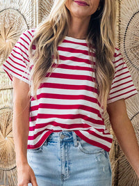 Stripe Patchwork Round Neck T Shirt 100100033040802 26 Affordable Fashion Under $100 Jerry's Apparel 