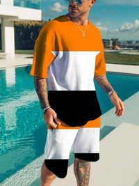 Men's Full Size Color Block Tee and Shorts Set Plus Size 100400665375415 29 Affordable Fashion Under $100 Jerry's Apparel 