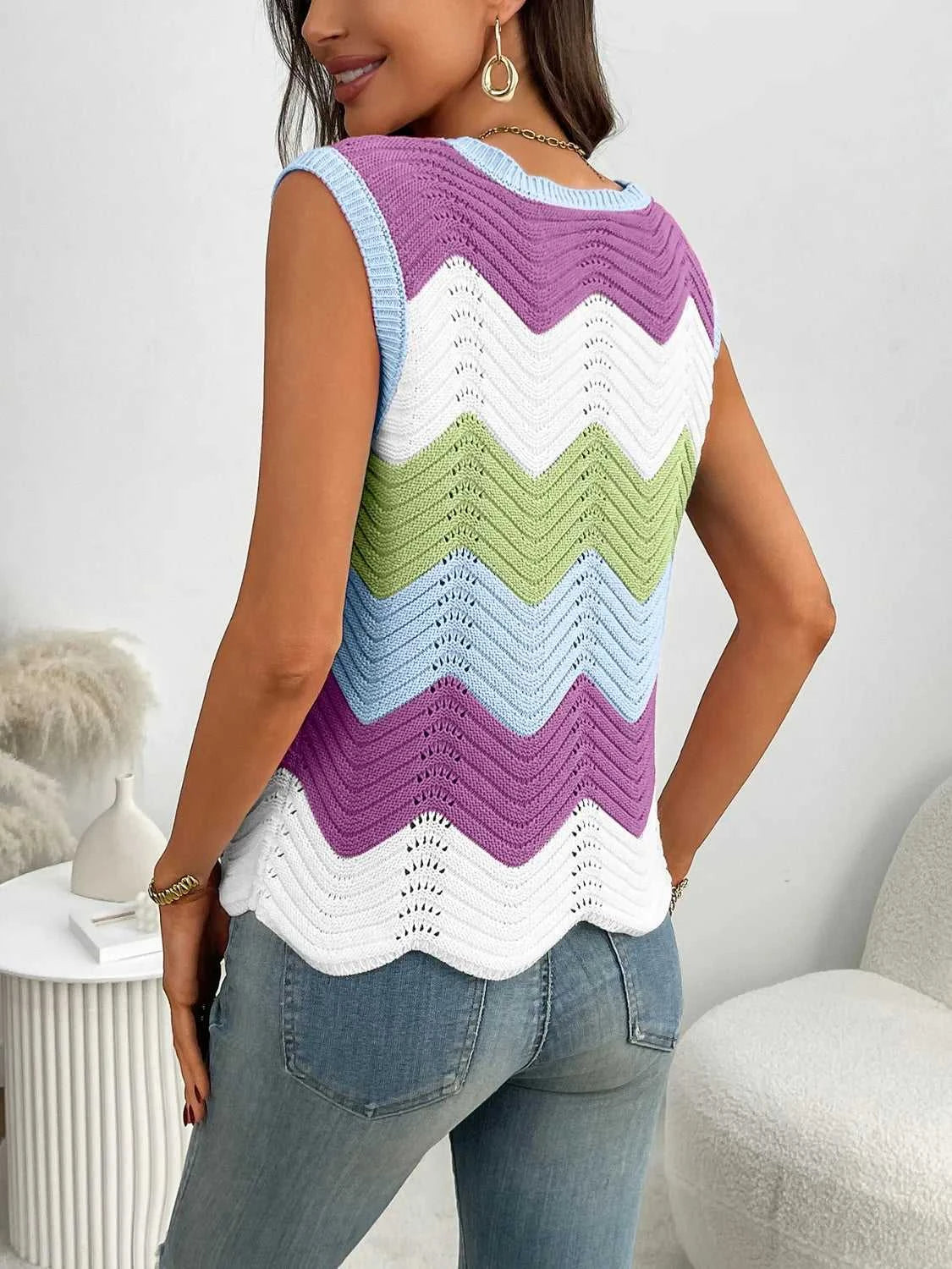 Color Block Round Neck Sweater Vest 100100253791586 34 Affordable Fashion Under $100 Jerry's Apparel 