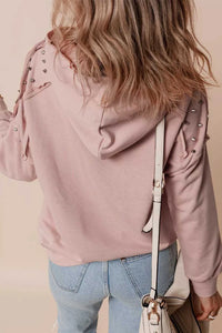 Drawstring Studded Shoulder Hoodie 100100808351688 57 Affordable Fashion Under $100 Jerry's Apparel 