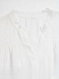 Lace Trim Notched Blouse 100100791045975 31 Affordable Fashion Under $100 Jerry's Apparel 