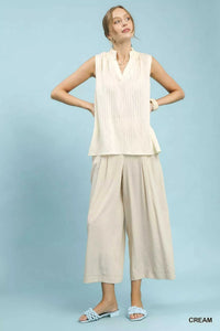 Umgee Sleeveless Textured Notch Neck Top 100100883571161 47 Affordable Fashion Under $100 Jerry's Apparel 