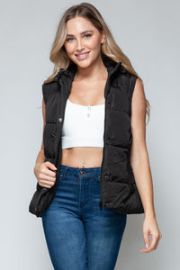 Snobbish Snap and Zip Closure Hooded Vest