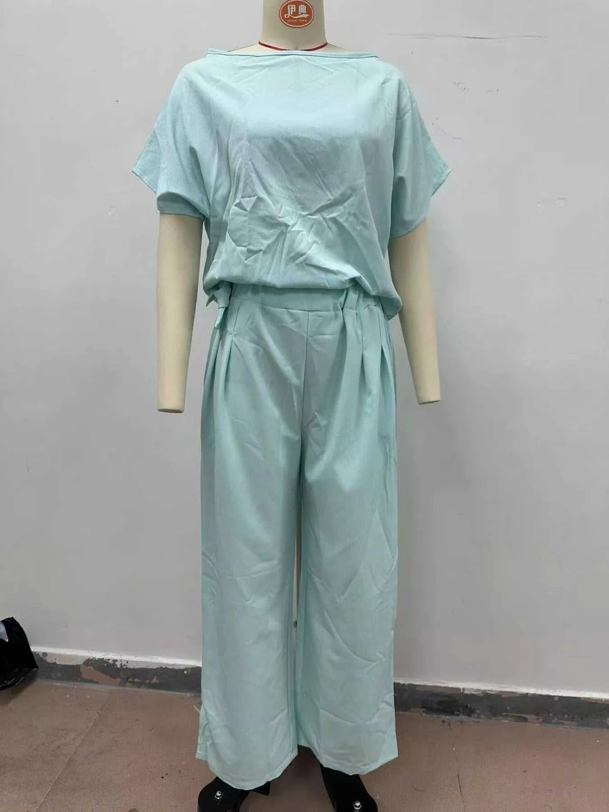 Full Size Solid Color Top and Wide-Leg Pants Set Plus Size 101001963770121 46 Affordable Fashion Under $100 Jerry's Apparel 